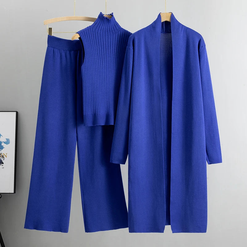 Sets Outifits New 3PCS Solid Tape Patch Tank Top & Pants Set with Coat Fashion Casual Women Tracksuits Female