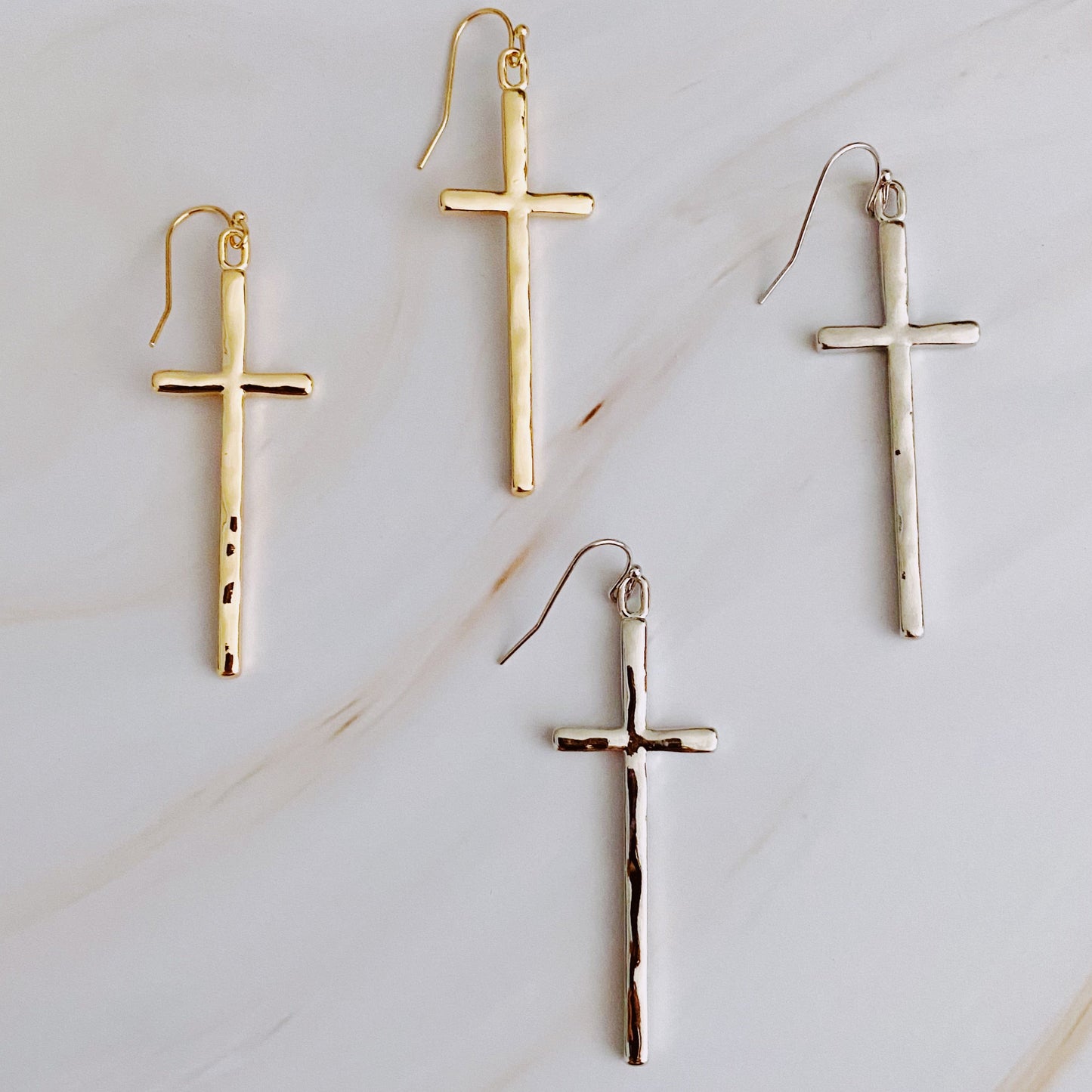 Slim And Stylish Cross Earrings-1
