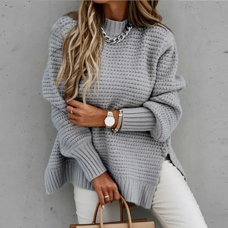 Side Split 1:1 Rib Knit Jumper