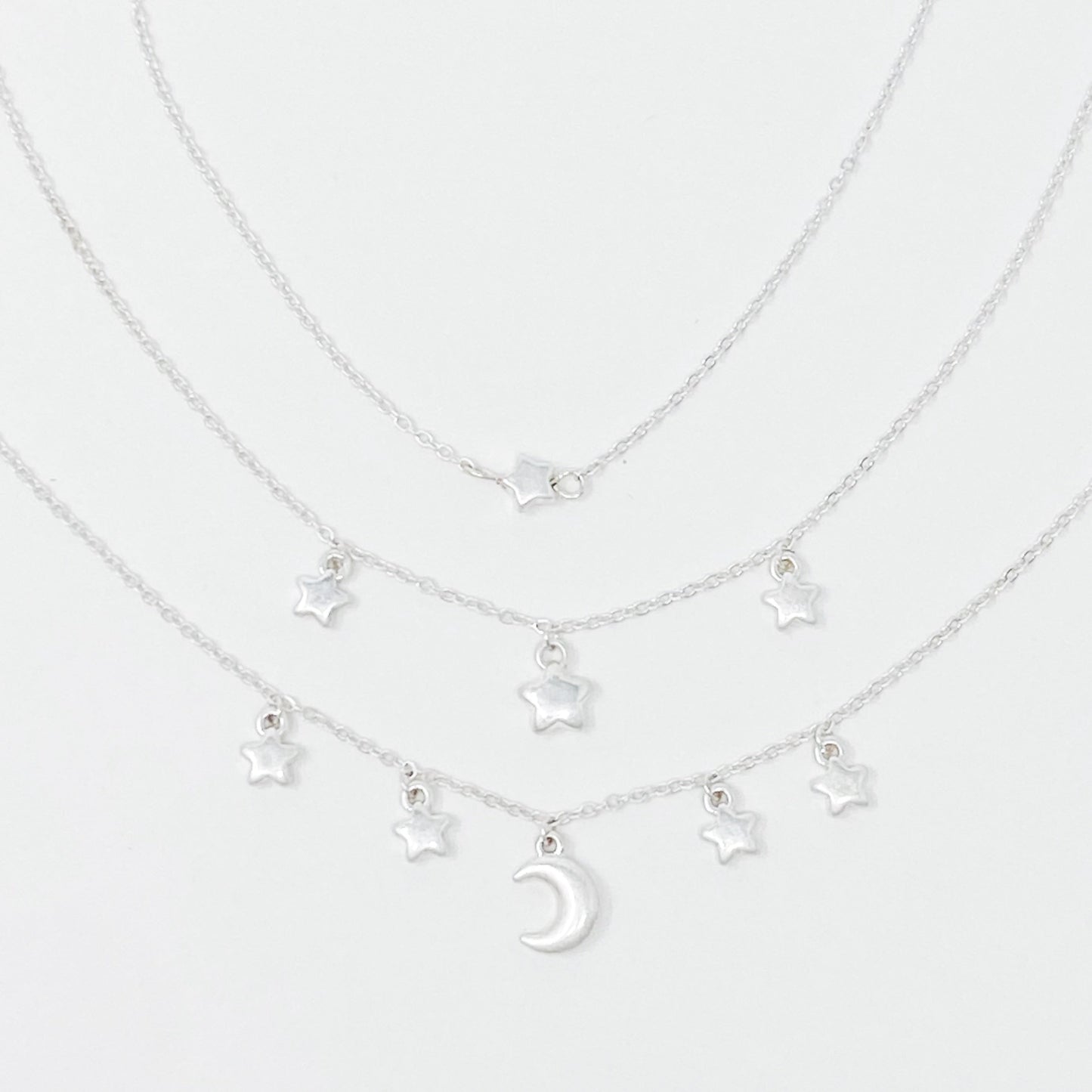 Starred Up Chain Anklet, Set of 3