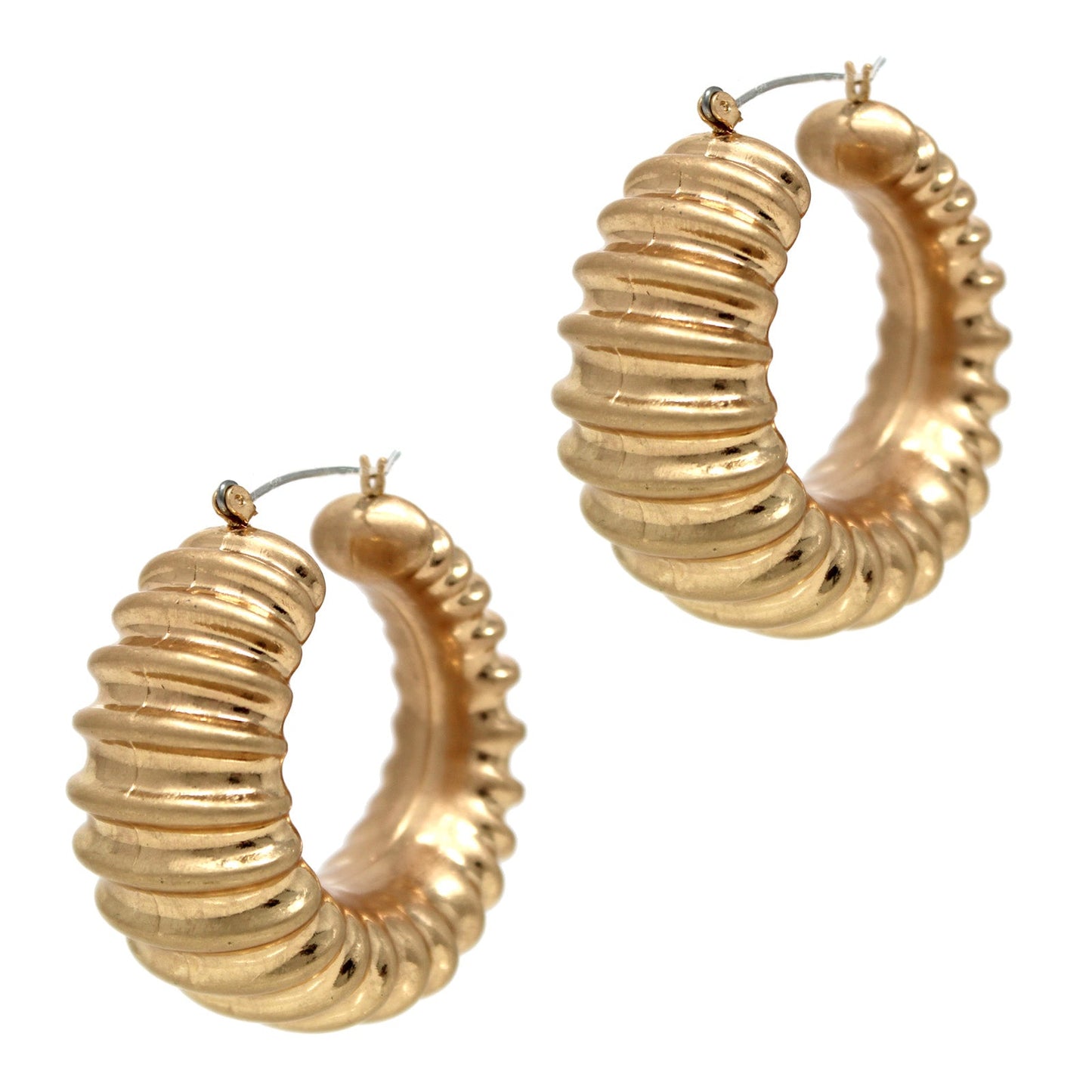 Bold In Pleats Hoop Earrings-1