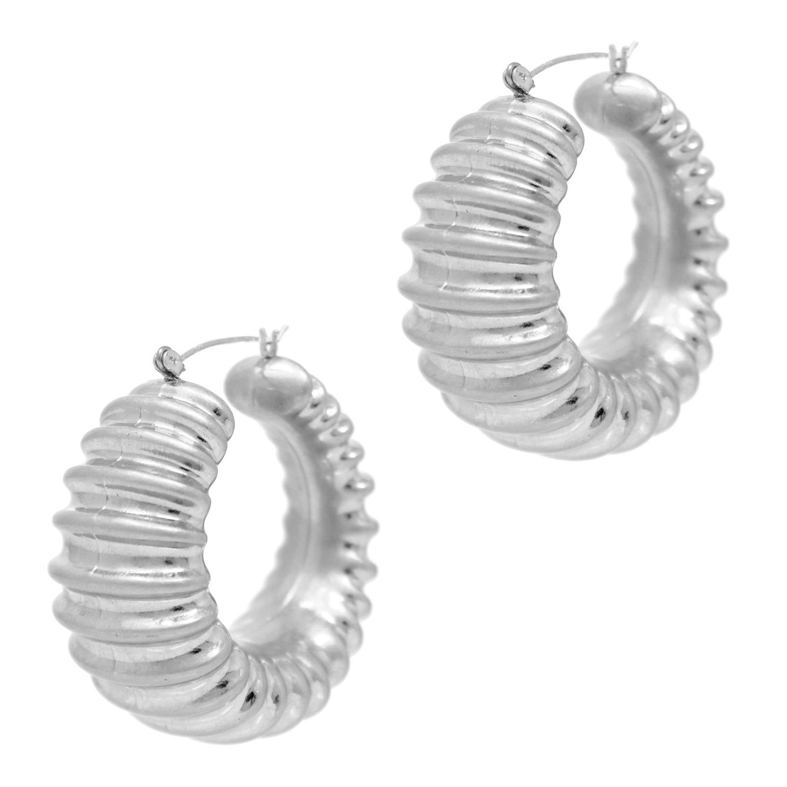 Bold In Pleats Hoop Earrings-2