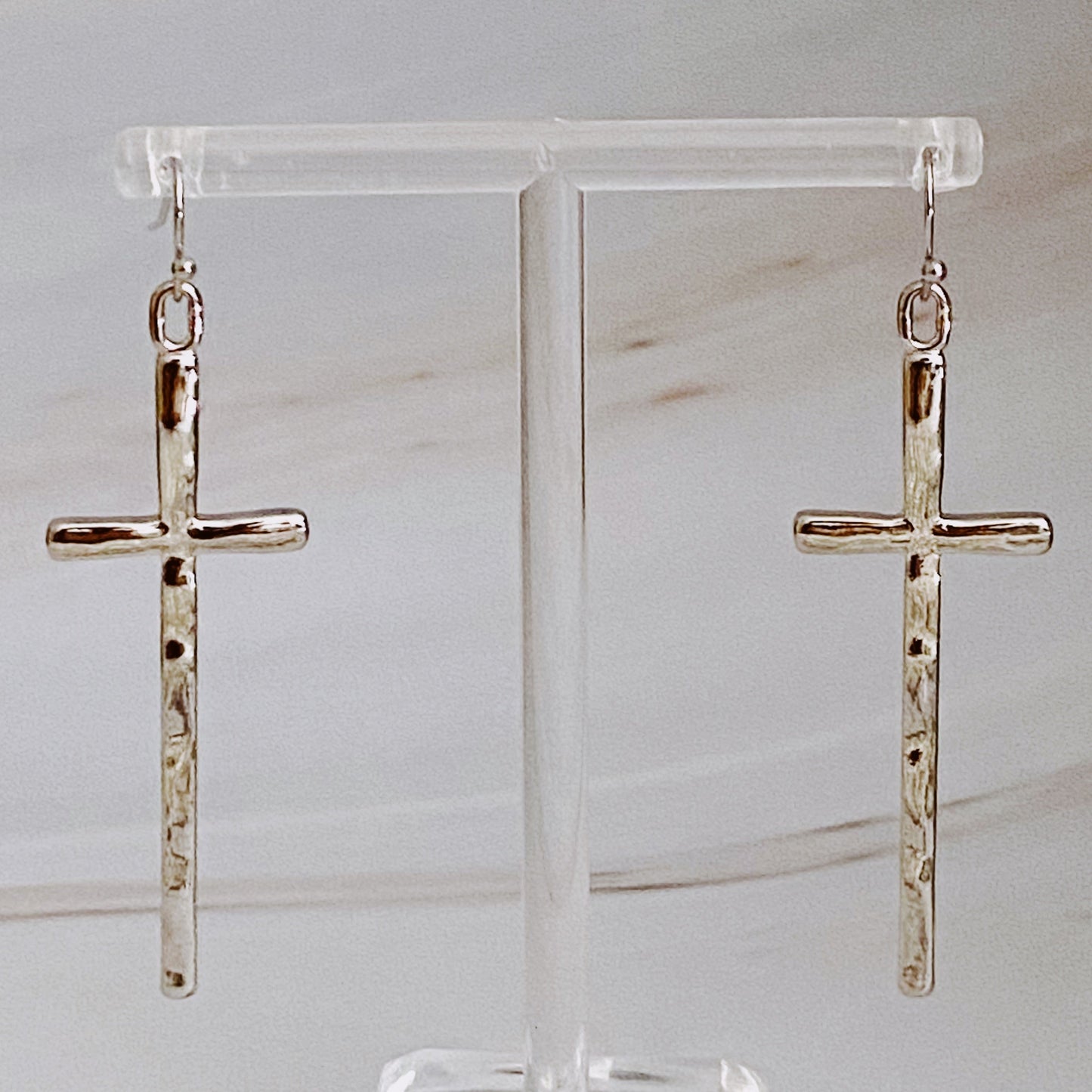 Slim And Stylish Cross Earrings-5