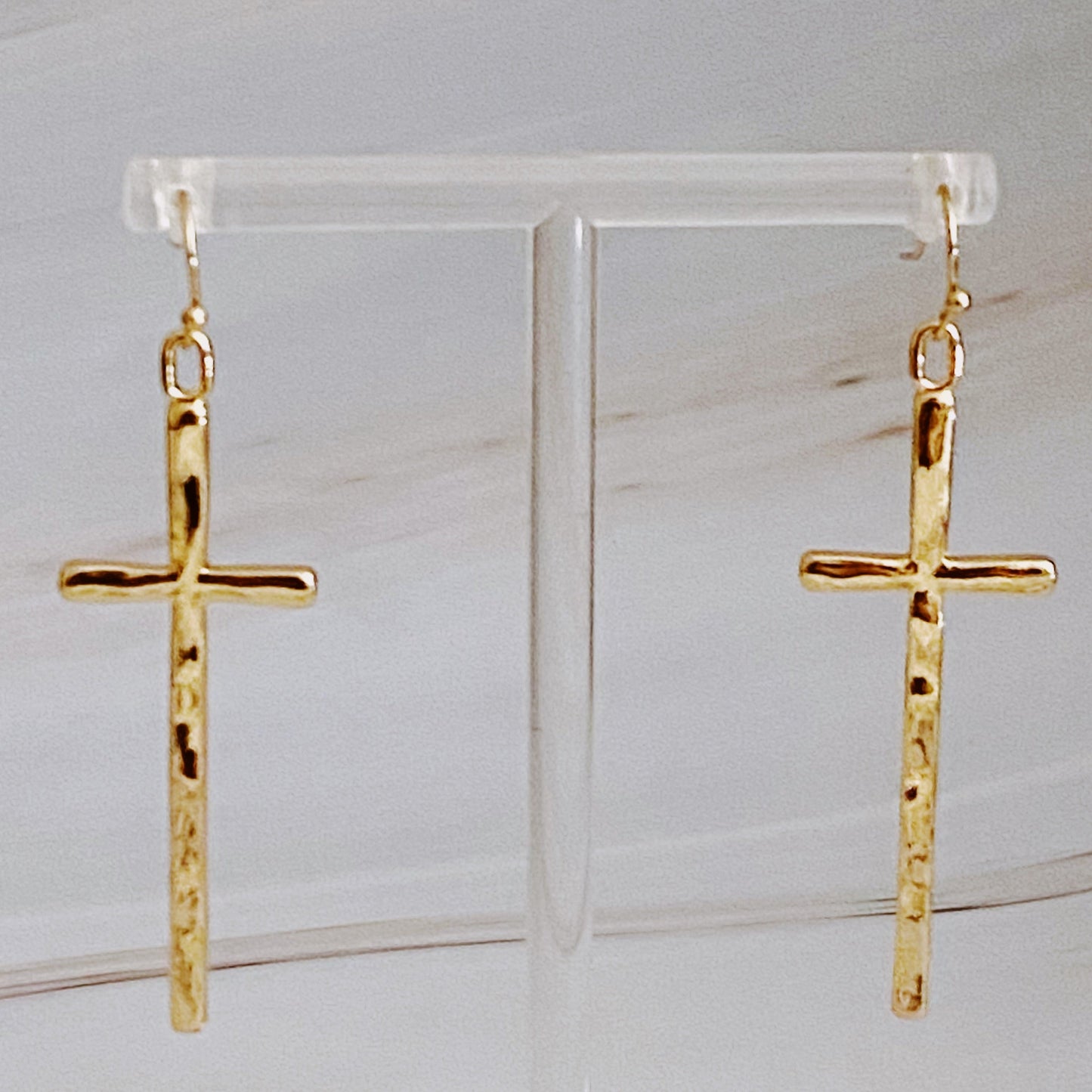 Slim And Stylish Cross Earrings-4