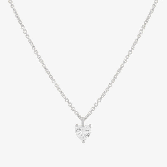 Plain heart cubic pendant necklace