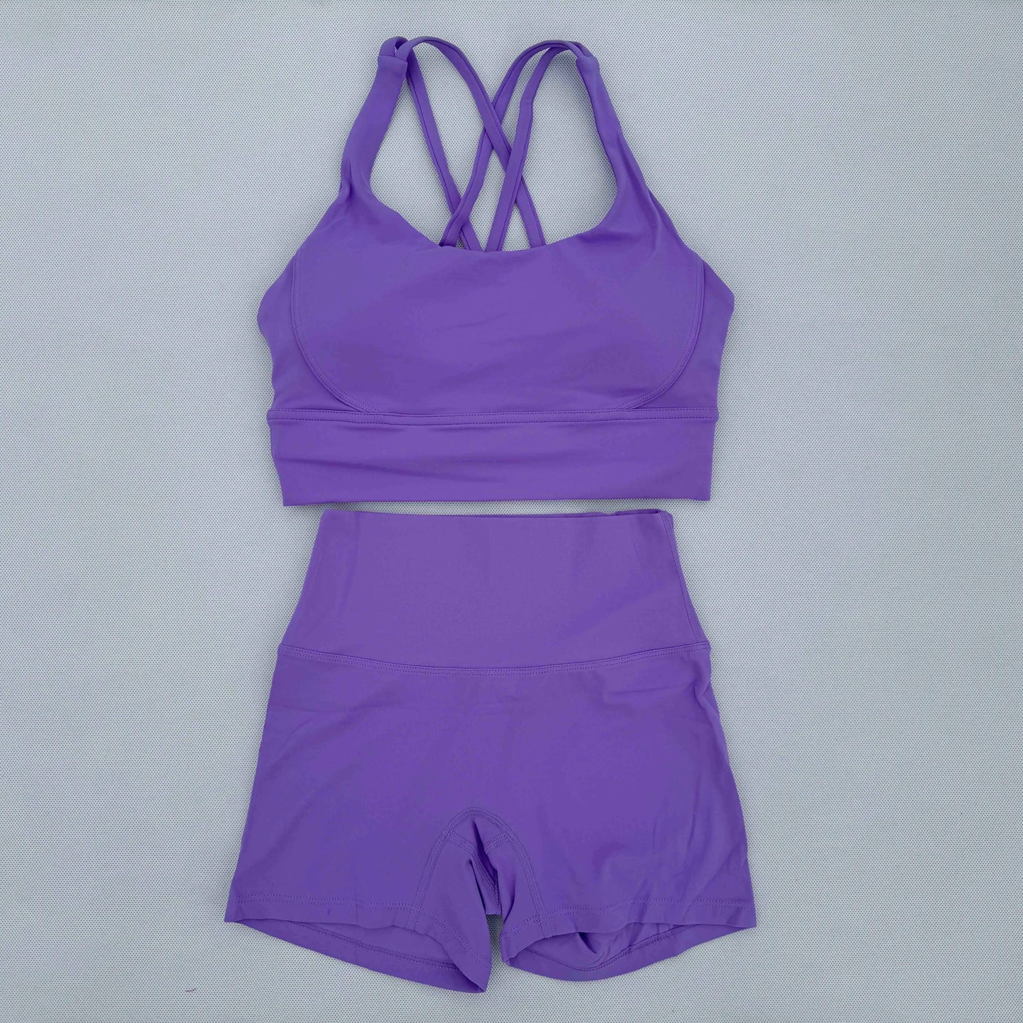 Yoga Clothes Set 2 Piece Gym Sports Shorts Set Women Cross Back Bra Top High Waist Shorts Fitness Suit Running Workout Tracksuit