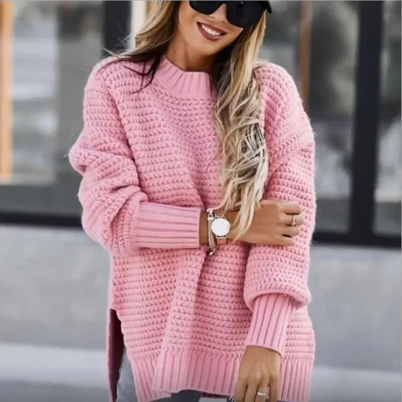Side Split 1:1 Rib Knit Jumper